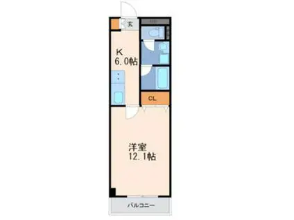 ロータスマーシュ元今泉(1K/2階)の間取り写真