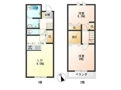 グラン ヴァリオ(2LDK/1階)の間取り写真