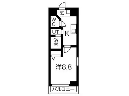 サンパティーク東片端(1K/7階)の間取り写真