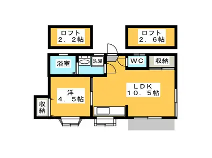 リバーサイド下田(1LDK/1階)の間取り写真