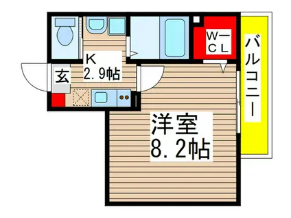 AJ千葉(1K/1階)の間取り写真