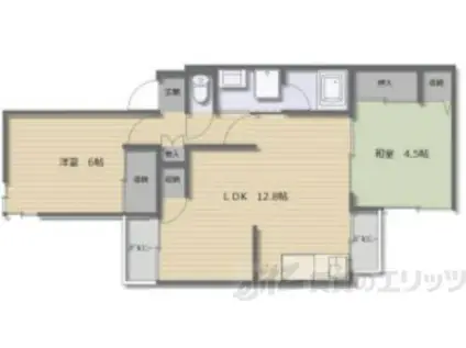 ハイツキュービック(2LDK/1階)の間取り写真