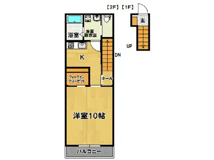 ERFOLG(1K/2階)の間取り写真