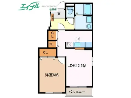 アリアーテ A(1LDK/1階)の間取り写真