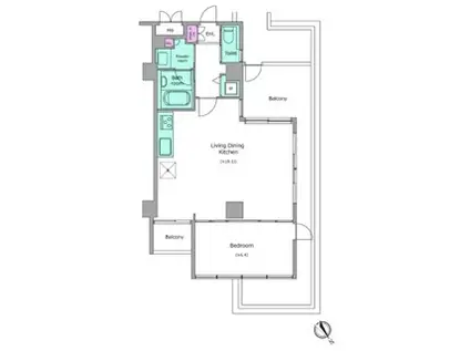 アーバンパーク代々木 6階(1LDK/6階)の間取り写真