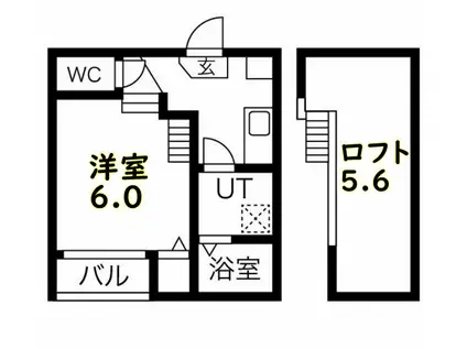 ブランドハウス城西1(1K/1階)の間取り写真