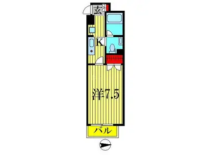 CASSIA両国(1K/4階)の間取り写真