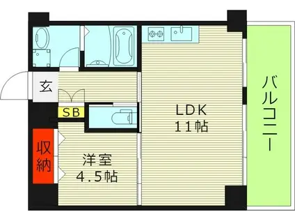 パティオ京橋(1LDK/7階)の間取り写真
