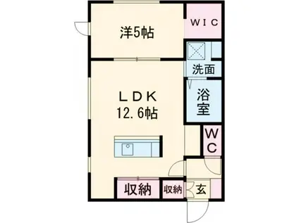 ノルフィーノ セラI(1LDK/2階)の間取り写真