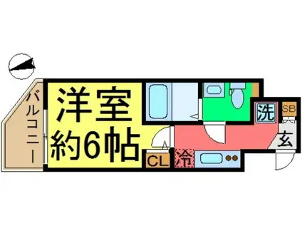 ユリカロゼ新小岩(1K/3階)の間取り写真