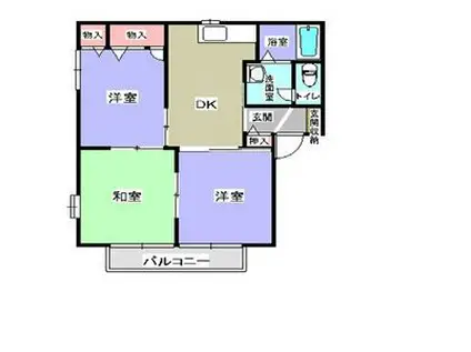 メゾンボヌールB(3DK/2階)の間取り写真