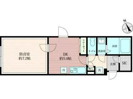 VORT瀬田レジデンス(1DK/2階)の間取り写真