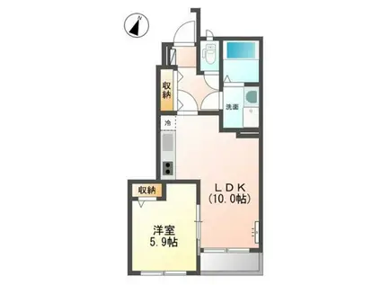 LA VITA(1LDK/1階)の間取り写真