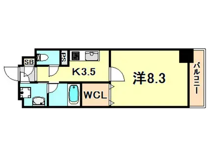 リアライズ神戸長田(1K/1階)の間取り写真