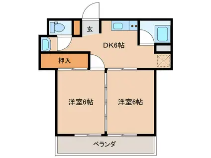 URARAIII(2DK/2階)の間取り写真