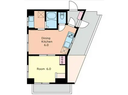 ペルシー西新宿(1DK/5階)の間取り写真