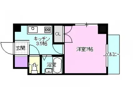 ロードワイドビル(1K/8階)の間取り写真