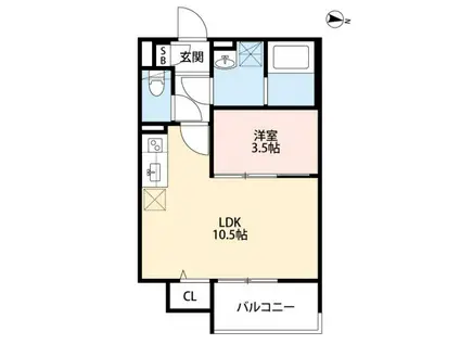 オリエンタルアーバン(1LDK/3階)の間取り写真