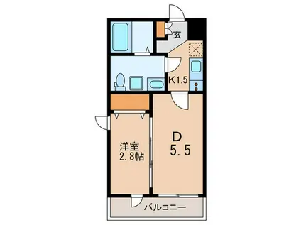 CORTILE KAMIKITAZAWA(1DK/2階)の間取り写真