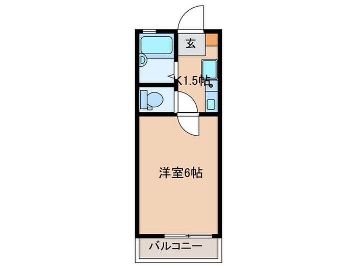 イザットパレス淵野辺(1K/1階)の間取り写真