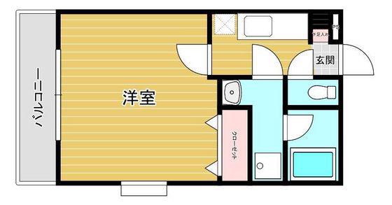 東古松S-1ビル(1K/1階)の間取り写真