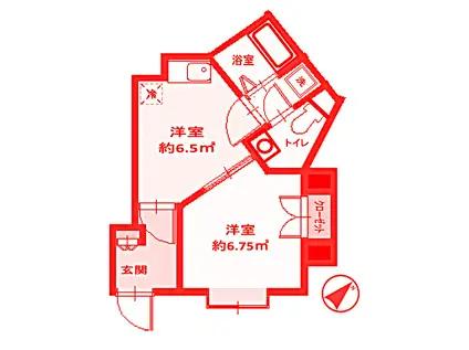 コーポサンライフ井土ヶ谷第二(1DK/1階)の間取り写真