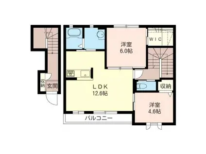 クレエ III(2LDK/2階)の間取り写真