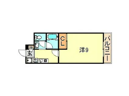 セルサス大道壱番館(1K/4階)の間取り写真