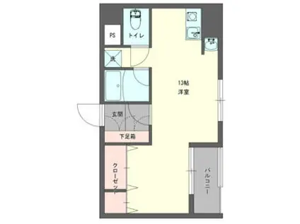 YK50(ワンルーム/6階)の間取り写真