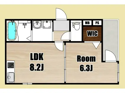 FUJIPALACE瓜生堂III番館(1SLDK/3階)の間取り写真