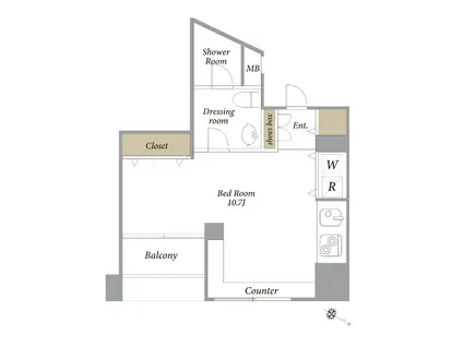 エスティメゾン麻布永坂(ワンルーム/5階)の間取り写真