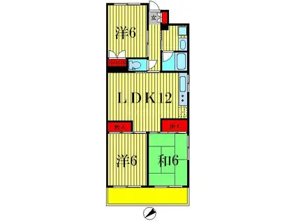 アリビオお花茶屋 I(3LDK/6階)の間取り写真