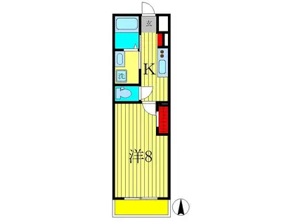 エバーレジデンス(1K/2階)の間取り写真