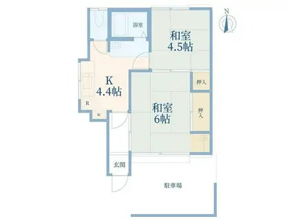 渚アパート(2K/1階)の間取り写真