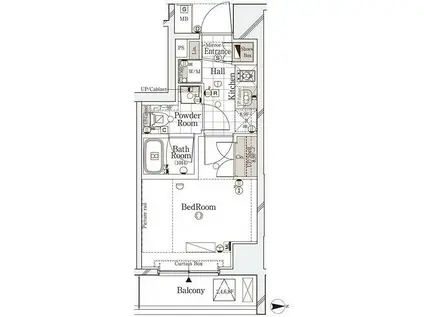 ガリシア御殿山(1K/6階)の間取り写真
