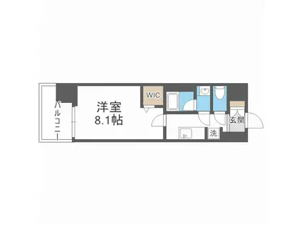 ドゥーエ天満橋(1K/6階)の間取り写真