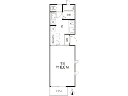 メゾンドユリ(1K/1階)の間取り写真