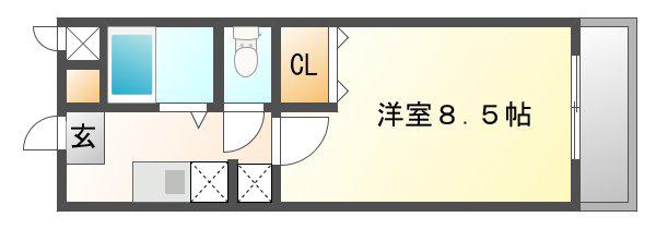 リヴェールメイ垂水(1K/5階)の間取り写真