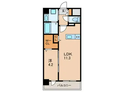 PROSPERER大手町(1LDK/2階)の間取り写真