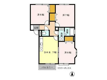 PAYSAZE B棟(3DK/1階)の間取り写真