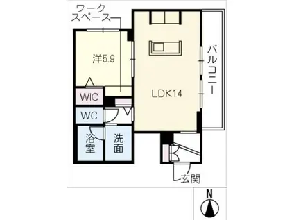 SHAMAISON ESTATE(1LDK/1階)の間取り写真