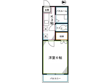メゾン・エスポワール(1K/1階)の間取り写真