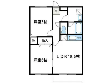 レジデンス中野島アネックス(2LDK/2階)の間取り写真