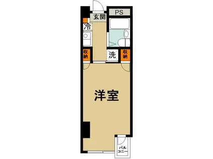 パルティーレ熊谷(1K/8階)の間取り写真