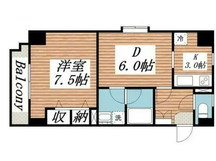 サンアーバン目黒(1DK/7階)の間取り写真