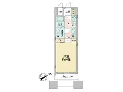 ドゥーエ千種(ワンルーム/12階)の間取り写真