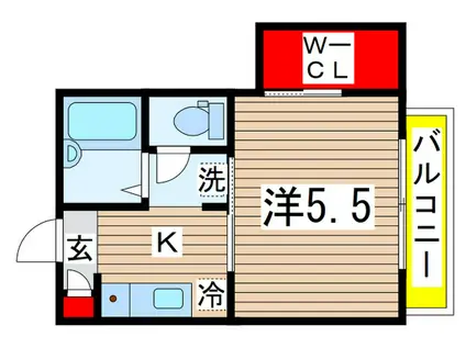 ストゥディオベルデ(1K/1階)の間取り写真