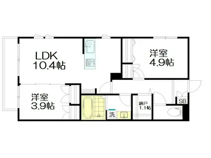 メゾン南荻窪(2SLDK/1階)の間取り写真