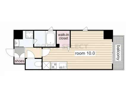 アビタシオン内山(ワンルーム/11階)の間取り写真
