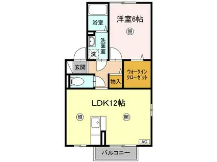 アムール・ド・メゾン II番館(1LDK/1階)の間取り写真